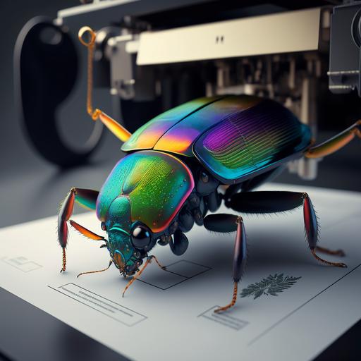 insect, printer, printing, logo, cmyk --v 4 --stylize 500
