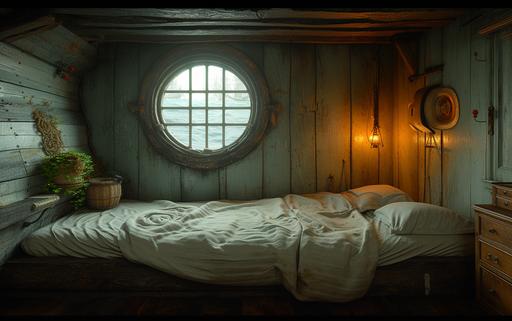 interior perspective of the admiral's day cabin aboard the HMS Victory. transparent details, colorized, photorealistic, highly detailed, transparent parts, looks like professional hdr photography in fashion magazine, editorial photography, global illumination, moody lighting, post-processing, glowing shadows, chromatic aberration, black and white balance, scattering, beautiful cinematic lighting, lumen reflections, post-production, tone mapping, shaders, diffraction grading 3d, octane render, detailed, hyperrealistic, 8k --chaos 5 --ar 8:5 --stylize 750 --v 6.0