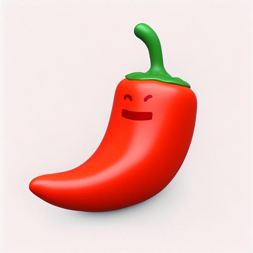 ios red chili pepper emoji on white background, 32 by 32 pixel size, ios --no black background --q 2