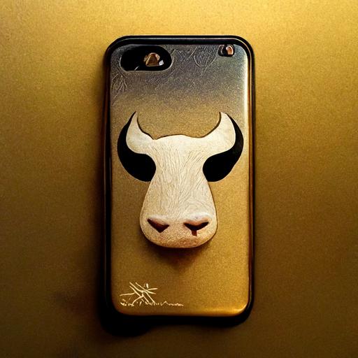 iphone gold rock with cow face
