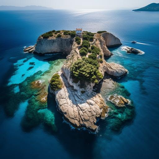 island of Mitilini Greece, from drone