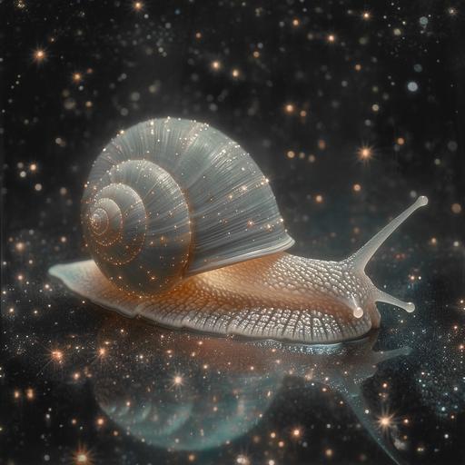 isometric Detail cut out of a snail shell.all the stars and the universe are ensnared in a single spiral shaped line,photorealisticpicture by chiara bautista and Edward Steichen --v 6.0 --s 600 --c 10
