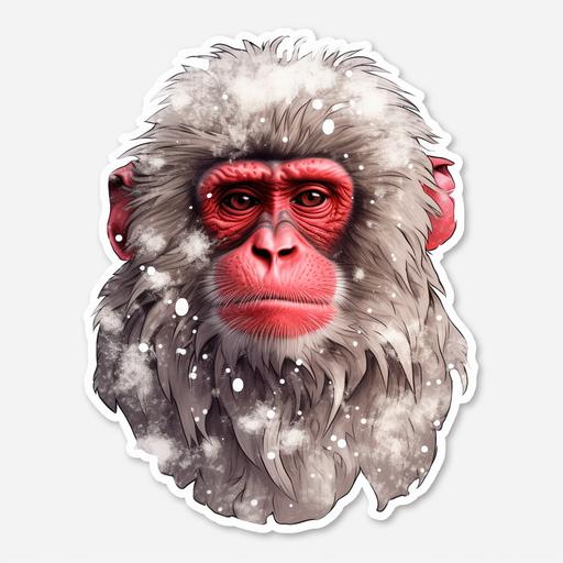 japanese macaque snow monkey sticker