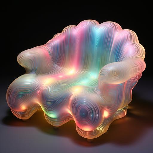 jelly comb glowing animated rainbow light movement upholstery