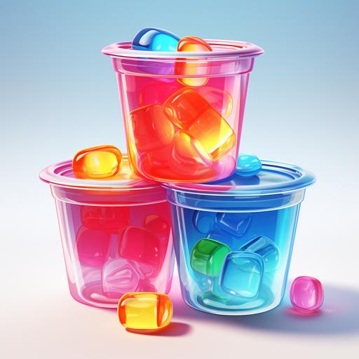 jelly in plastic cups style candy crush logo