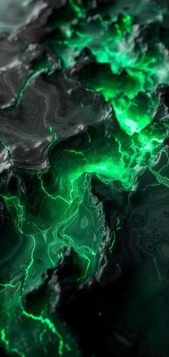 ultra realistic black marble with green luminescent veins high chroma --ar 9:19 --s 250 --v 6.0