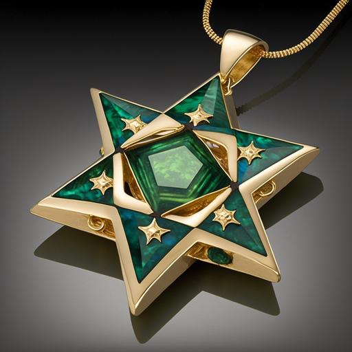 jewish star necklace designs --v 4 --stylize 500