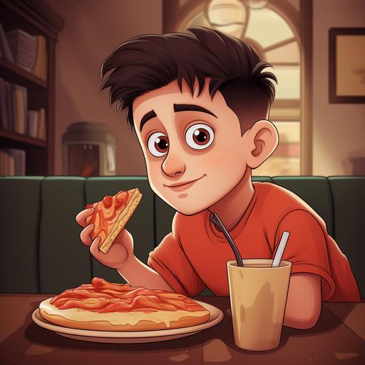 joey tribbiani look alike boy says 'joey doesnt share food' in cartoon theme