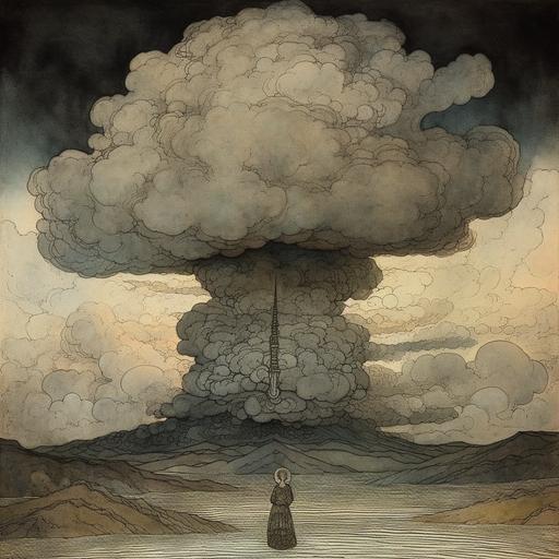 john Bauer, stormy clouds, wallpaper, symmetry with a distinct center --q 2 --s 750 --v 5