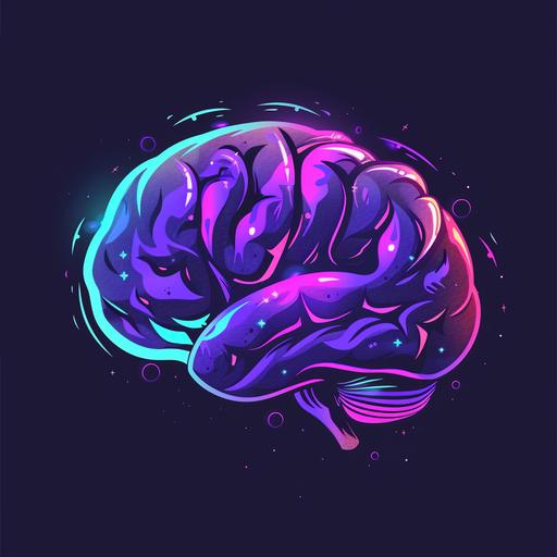 a brain with flashes, vector logo, transparent background, --ar 1:1