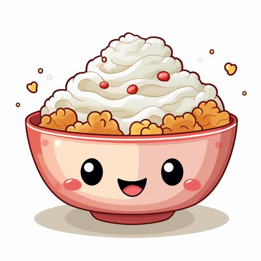 kawaii a bowl chinese food clipart white background