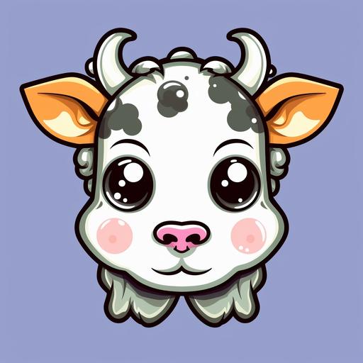 kawaii cow vector t-shirt design no background --no mockup