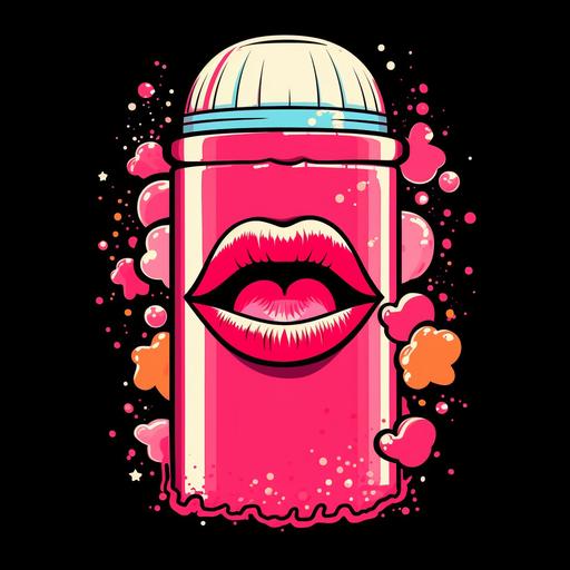kawaii lipstick vector t-shirt design no background --no mockup