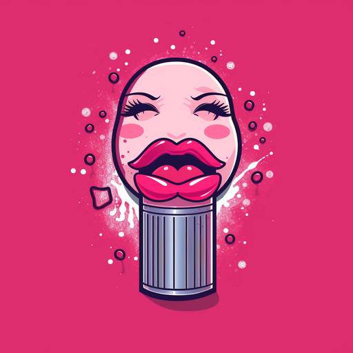 kawaii lipstick vector t-shirt design no background --no mockup