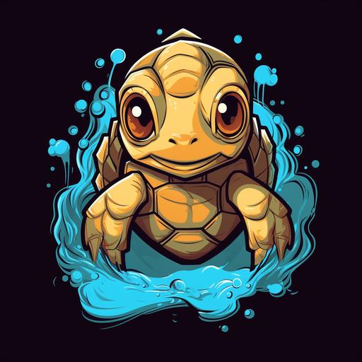 kawaii turtle vector t-shirt design no background --no mockup