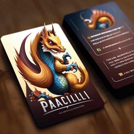 buisness card playful dragon logo trading card online shop figuren paket letter Squirrel