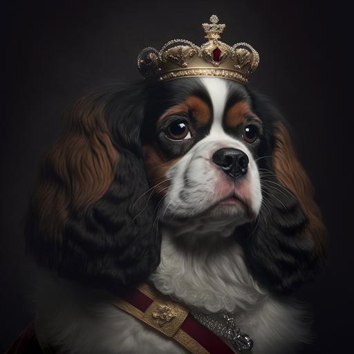 king charles with a plastic crown::