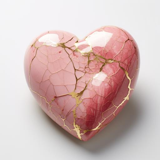 kintsugi heart, pink color