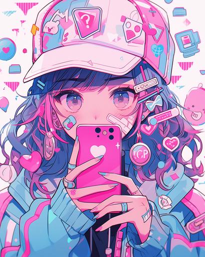 kissy face selfie, the most verfied social media influencer on the planet, self-absorbed narcissist, glam model, bubble gum pop art style --ar 4:5 --s 250 --niji 5