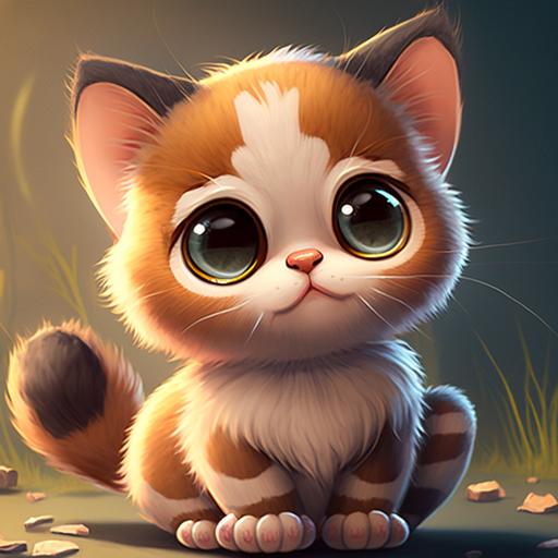 kitty cute cartoon 2.5D