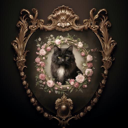 kitty image in an ornate gilded baroque picture frame --chaos 57 --ar 1:1