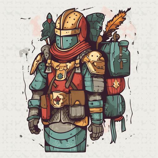knights adventurer backpack clipart minimal