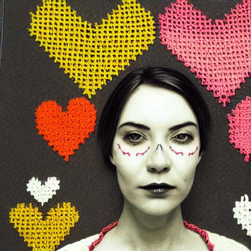 knitted heart chart day of the dead --test --creative