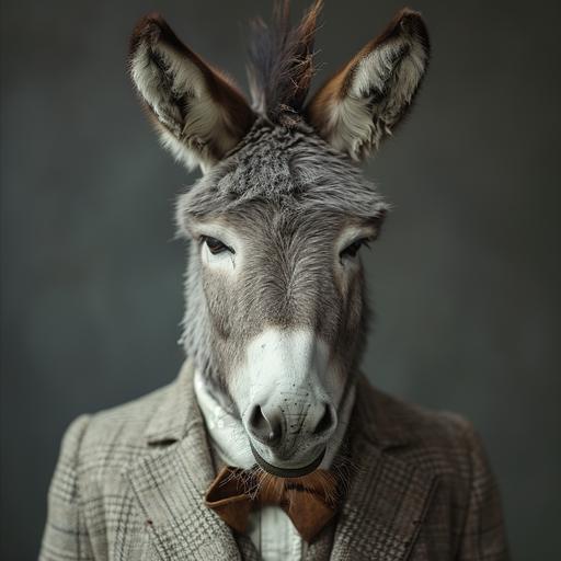 a donkey in a suit --s 250 --v 6.0