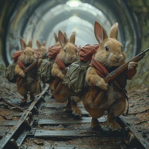 underground railroad run by rabbits with guns --s 250 --v 6.0