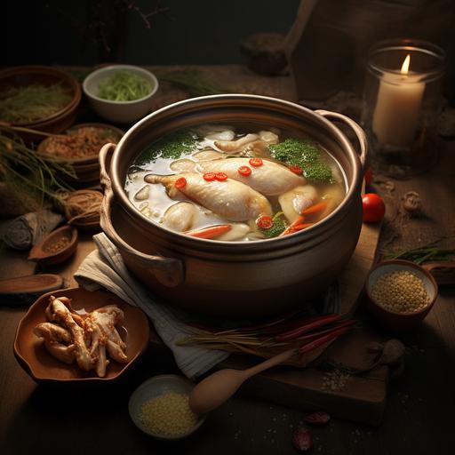korea Ginseng Chicken Soup , this wallpaper is ultra realistic and highly detailed in HD 8k resolution