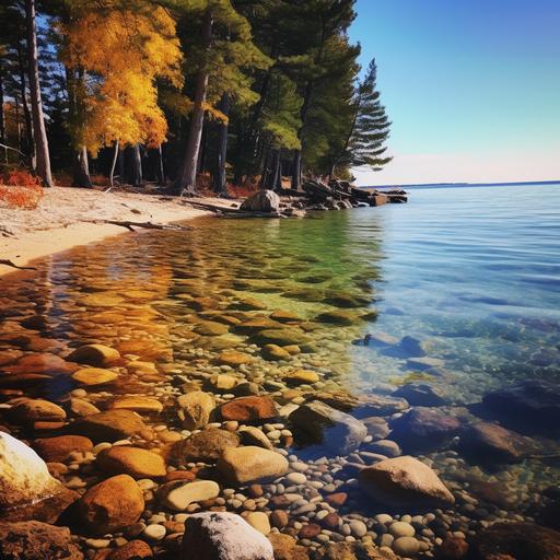 lake huron, stoic philosophy, infj, statistical fat tails, randomness, cedar trees, maple leaf morphed into a meaningful and pleasant asthetic