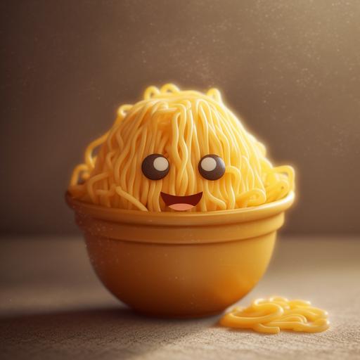 cute cartoon noodle inside pasta