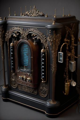 late 1800s antique luxury dialysis machine, macabre, morbid, gothic, professional photography, lots of detail, ultra photoreal, 16k, knolling --ar 2:3 --q 2 --v 4