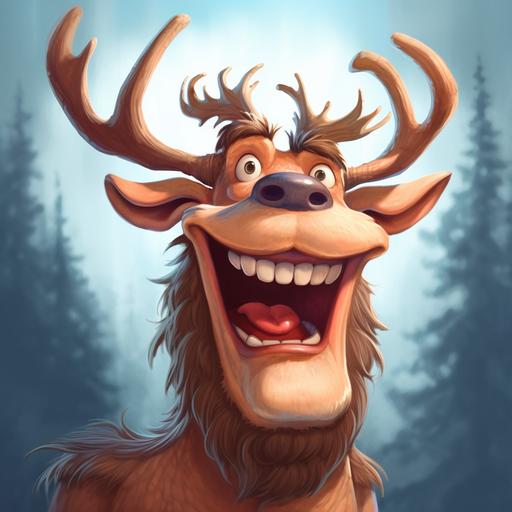 laughing cartoon reindeer