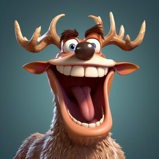 laughing cartoon reindeer