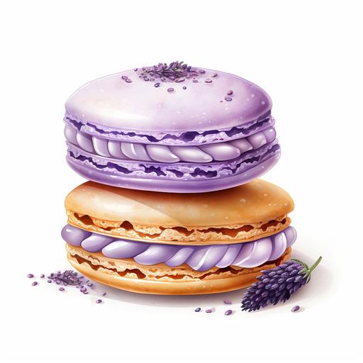 lavender croissant macaron clipart high quality white background