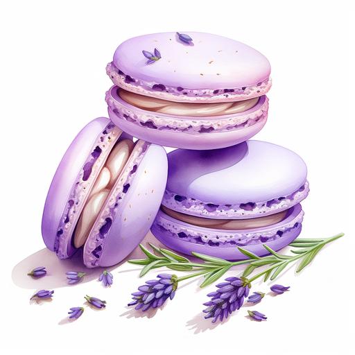 lavender croissant macaron clipart high quality white background