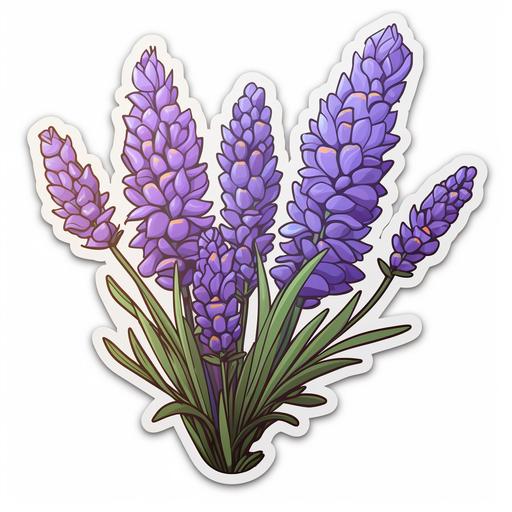 lavender flower sticker cartoon style