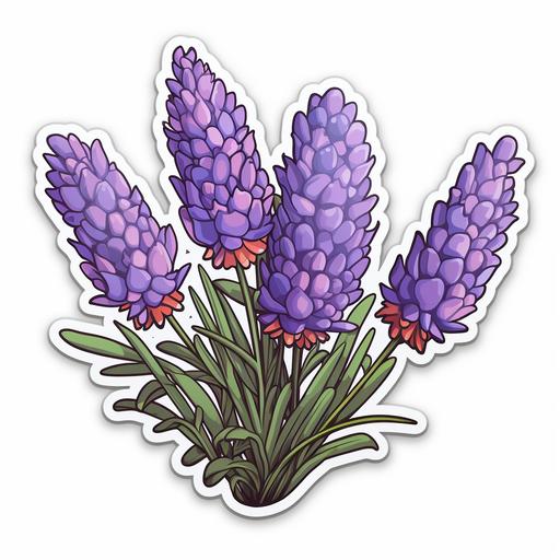 lavender flower sticker cartoon style