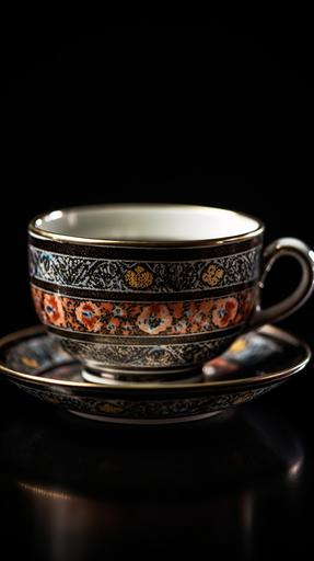 --ar 1080:1920 lebanese old vintage coffee cup with a black background --q 2 --v 5 --s 250