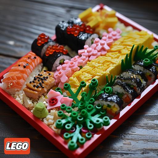 lego bento, highly detailed, intricate assembly, full color, studio lighting, 