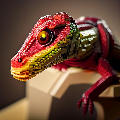 lego latex lizard, realistic, studio lighting, detailed --upbeta --testp