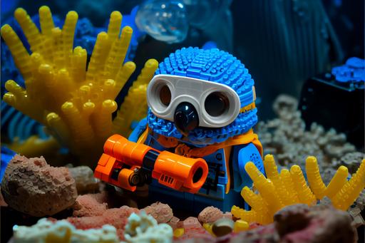 lego owl diver in the lego coral sea --ar 3:2 --upbeta --v 4