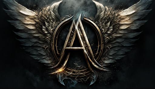letter A with angel wings and angel halo logo 4k landscape desktop wallpaper --ar 16:9