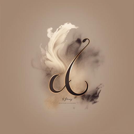 letter logo design for beauty salon. Logo has letter J and C with smoke coming from behind. Neutral colours --v 5 --s 750 --q 2
