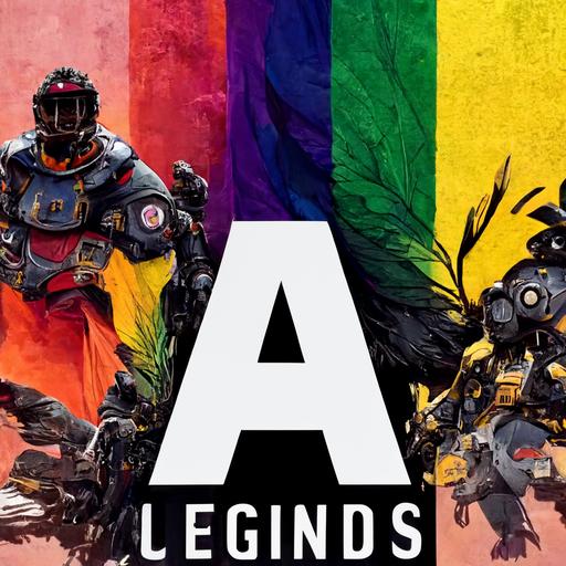 lgbtq  logo for apex legends with black dudes and robo chicken 4k by EA