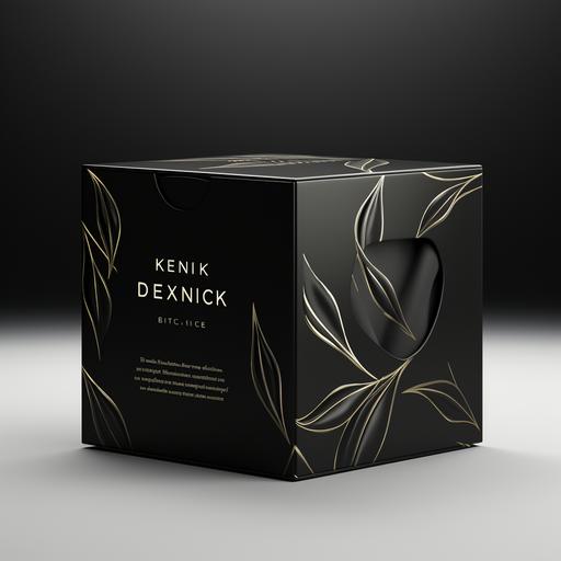 black metal cube kleenex box concept mockup, natural lighting