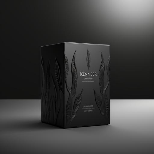 black metal cube kleenex box concept mockup, natural lighting