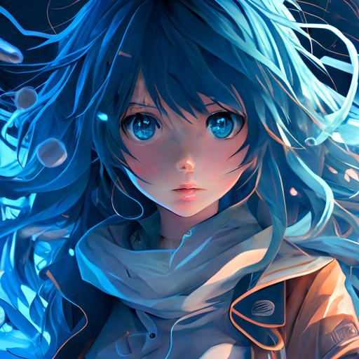 light blue anime 3d wallpaper