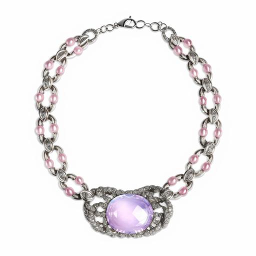 light pink metal necklace, no background, high definition  --v 5.0